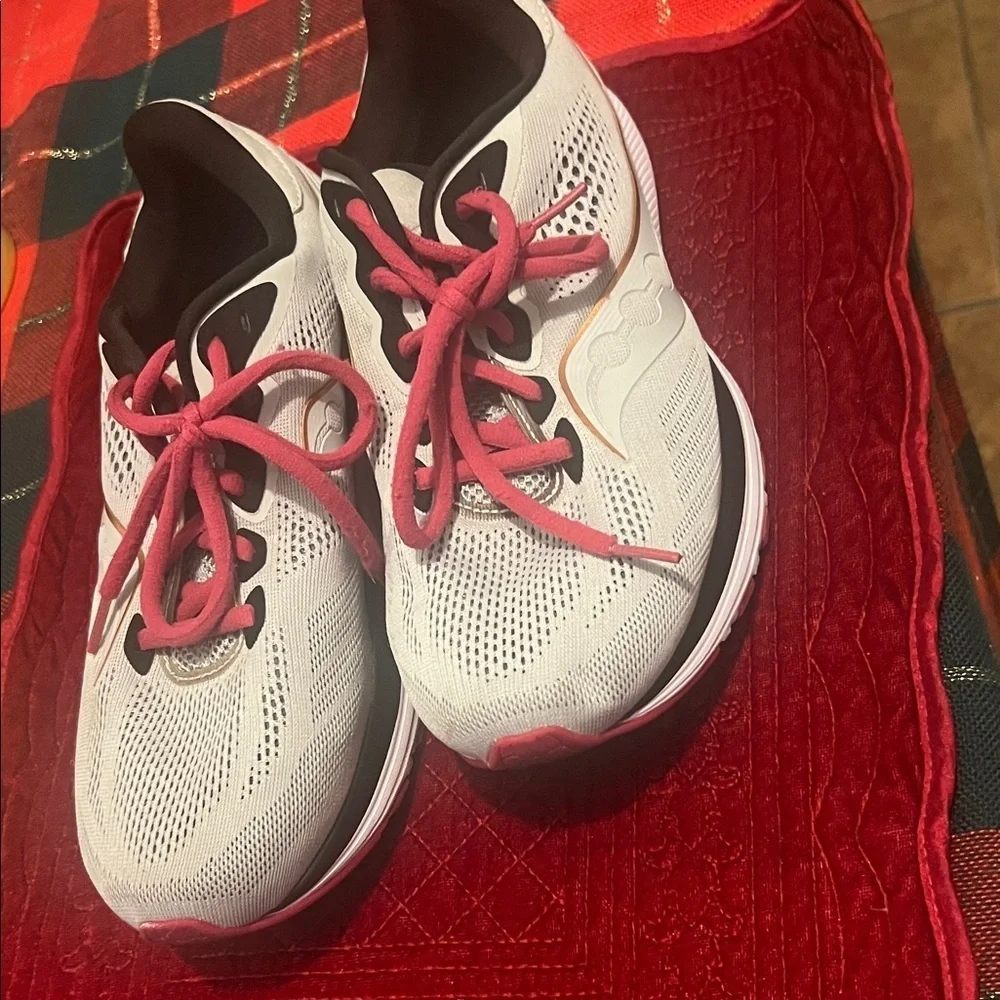 Saucony White and Pink Athletic Shoes